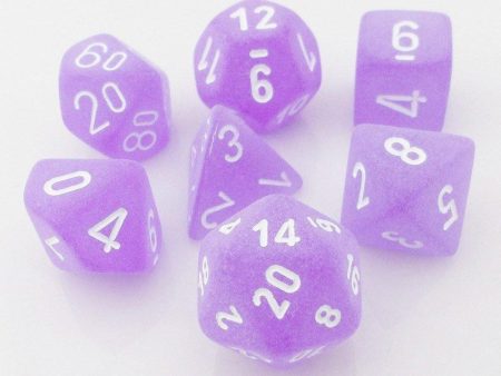 Dice Borealis Polyhedral Purple White 7 die set Sale