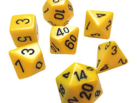 Dice Opaque Polyhedral Yellowe Black 7 die set For Cheap