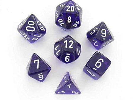 Dice Translucent Polyhedral Purple white 7 die set Supply