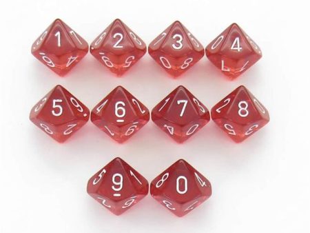 Dice - d`10 Translucent Red Discount