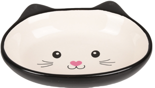 DISH CAT NALA CERAMIC BL WH Fashion