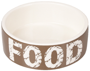 BOWL DOG KYRA CERAMIC TAUPE WHITE Discount