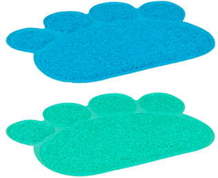 CAT LITTER TRAY MAT PAW GREE BLUE For Cheap